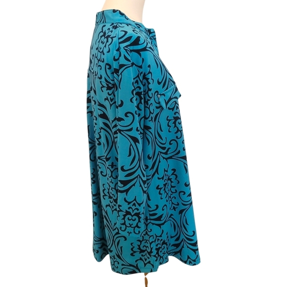 BEPEI - 2XL Aqua Blue Patterned Women's Top - Picture 3 of 7